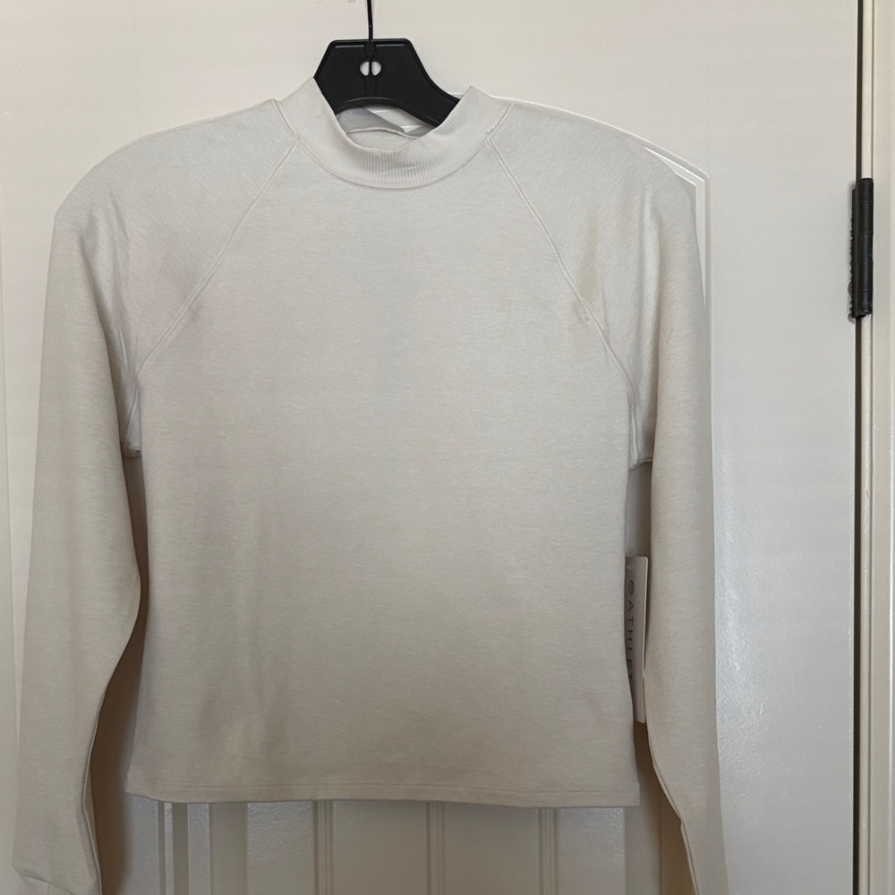NWT brushed Athleta Cream Long Sleeve Tee